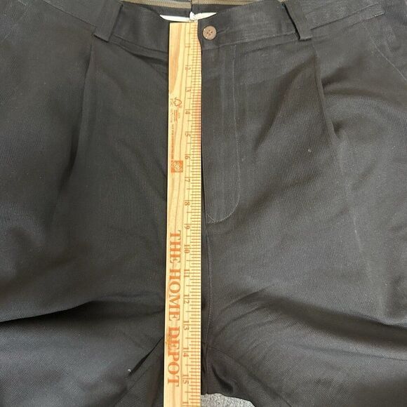 Tommy Bahama Dress Pants Mens 40 (38x29) Black Silk Pleated High Rise‎ Adult - Picture 8 of 9